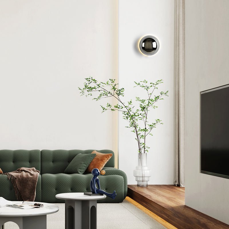 Bauhaus Eclipse Halo Round Metallic Sculptural Wall Light