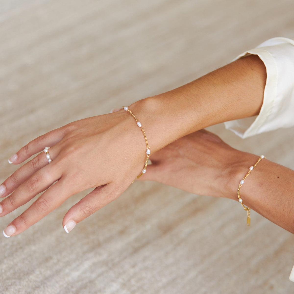 Handcrafted Freshwater Pearl Gold Coated Stainless Steel Bracelet