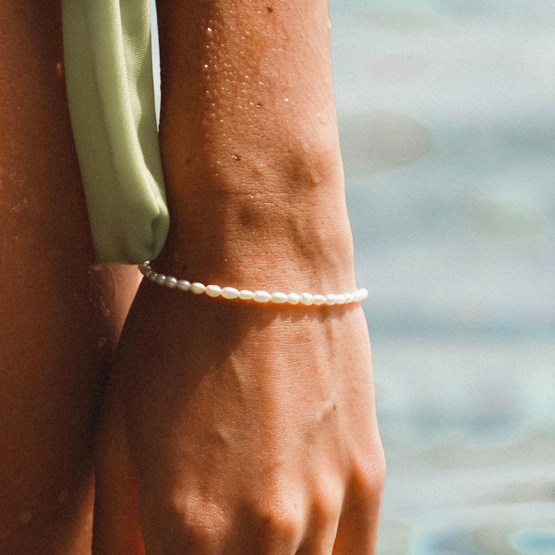 Handmade Freshwater Pearl Gold Plated Silver Adjustable Bracelet