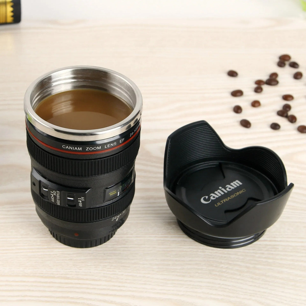 Realistic Camera Lens Shaped Focus Ring Coffee Mug