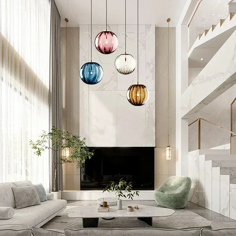 Nordic Glass Globe Contemporary Energy Efficient Pendant Light