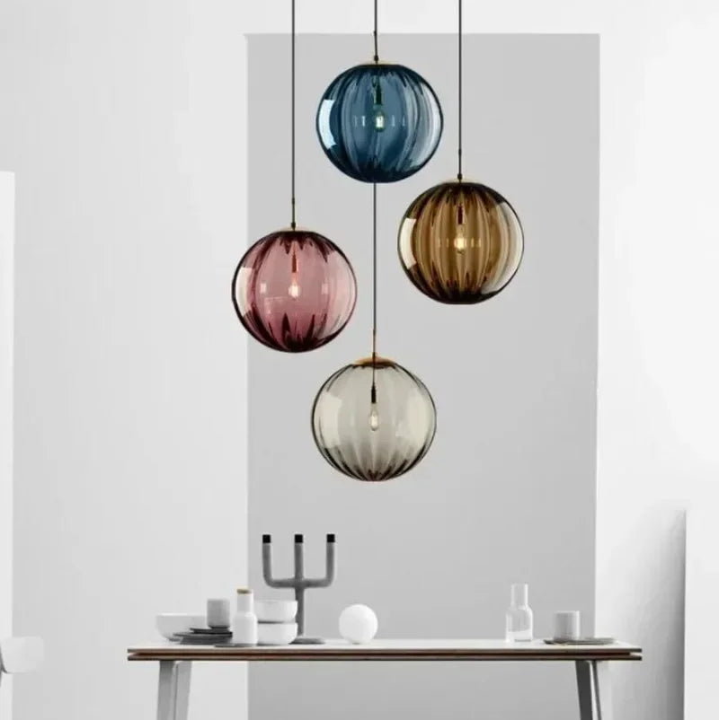 Nordic Glass Globe Contemporary Energy Efficient Pendant Light