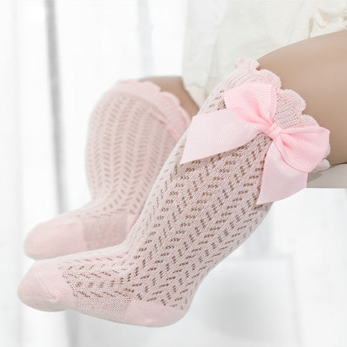 Soft Breathable Cotton Large Bow Baby Socks