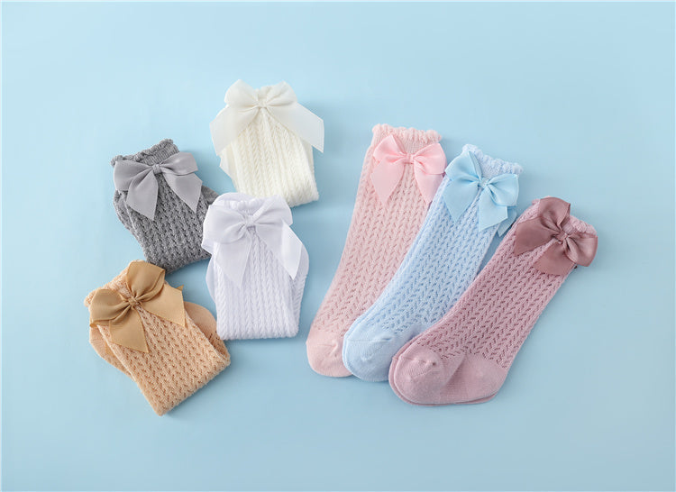 Soft Breathable Cotton Large Bow Baby Socks