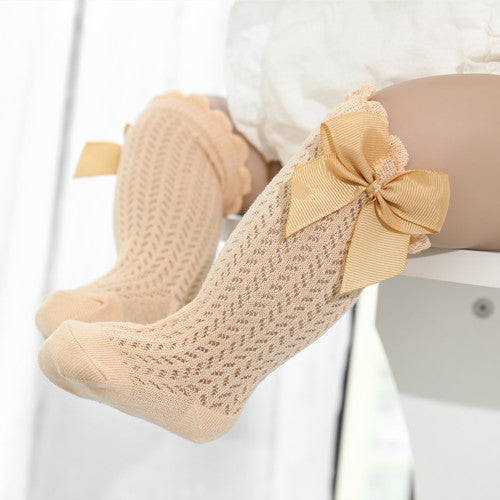 Soft Breathable Cotton Large Bow Baby Socks