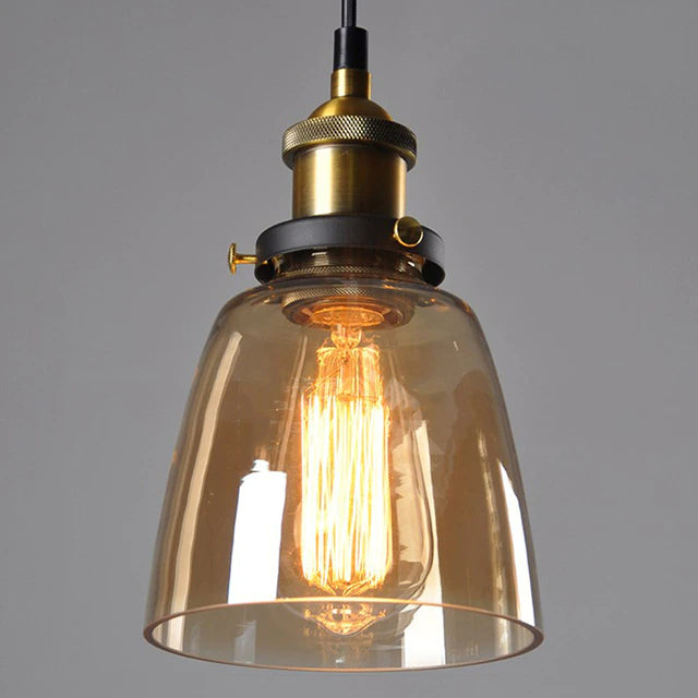 Cylindrical Crystal Glass Adjustable Height Pendant Light