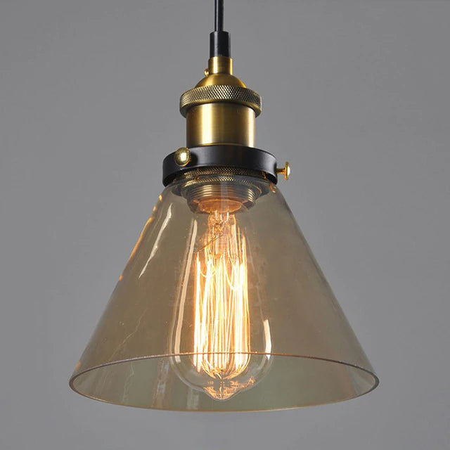Cylindrical Crystal Glass Adjustable Height Pendant Light