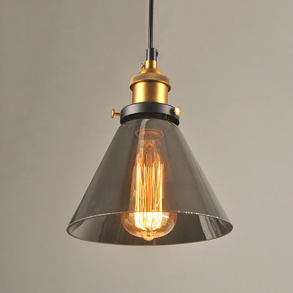 Cylindrical Crystal Glass Adjustable Height Pendant Light