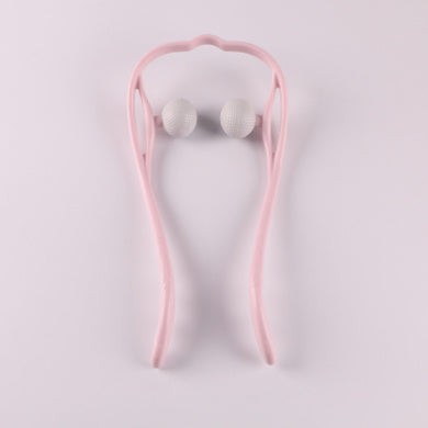 Ergonomic Six-Wheel Roller Handheld Neck Massager with Dynamic Rollers