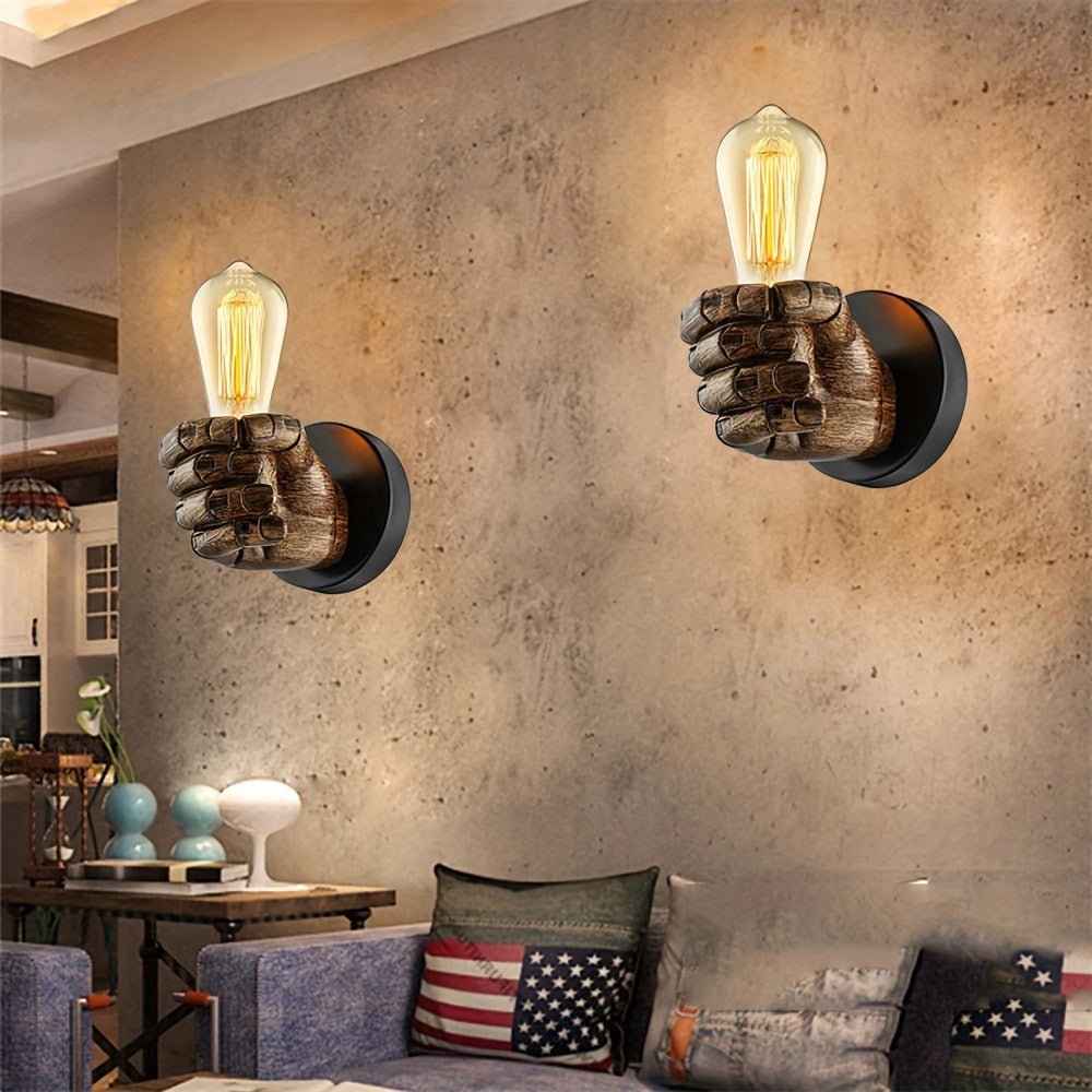 Sculptural Hand-Shaped Industrial Resin Wall Light