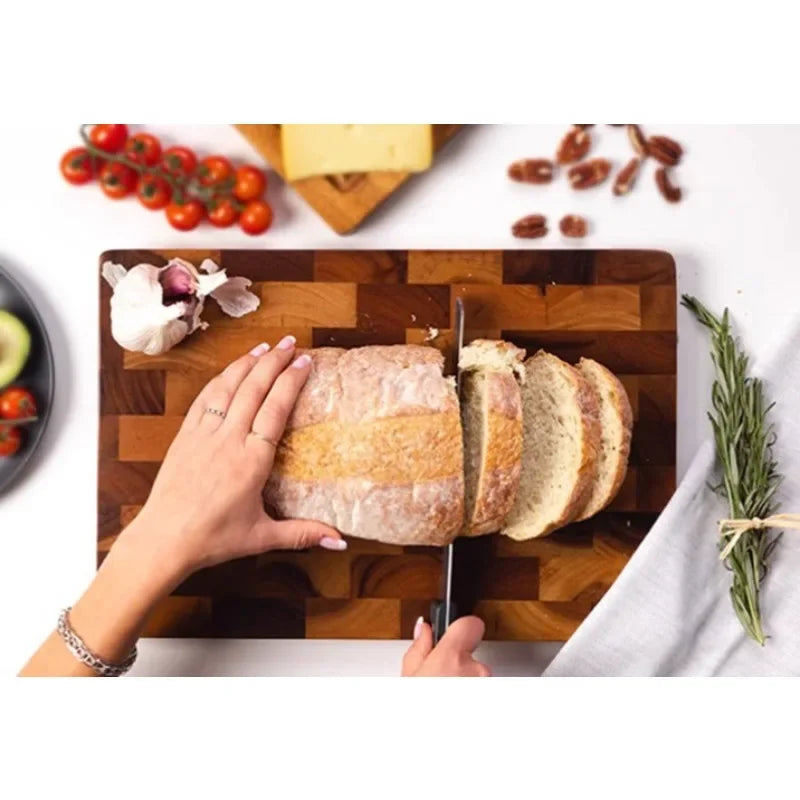 Acacia Wood Double-Sided Drainage System Cutting Board