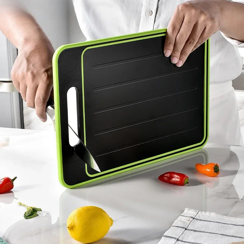 Aluminum Alloy Double-Sided Defrosting Plate Cutting Board With Sharpener