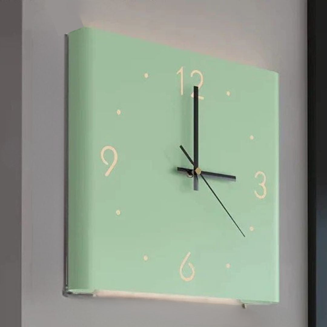 Minimalist Illuminated Square Iron Double-Sided Silent Wall Clock