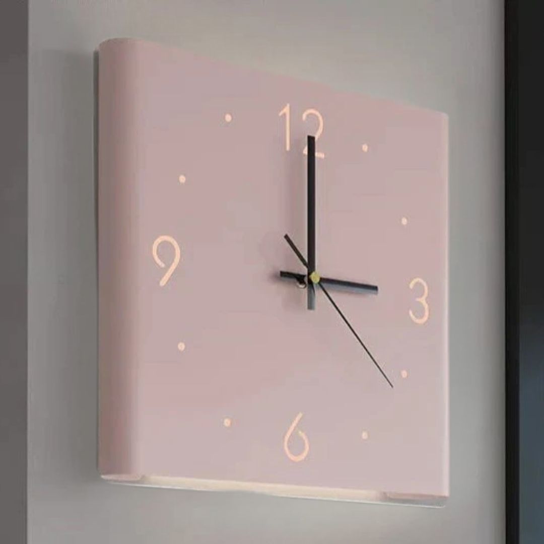 Minimalist Illuminated Square Iron Double-Sided Silent Wall Clock