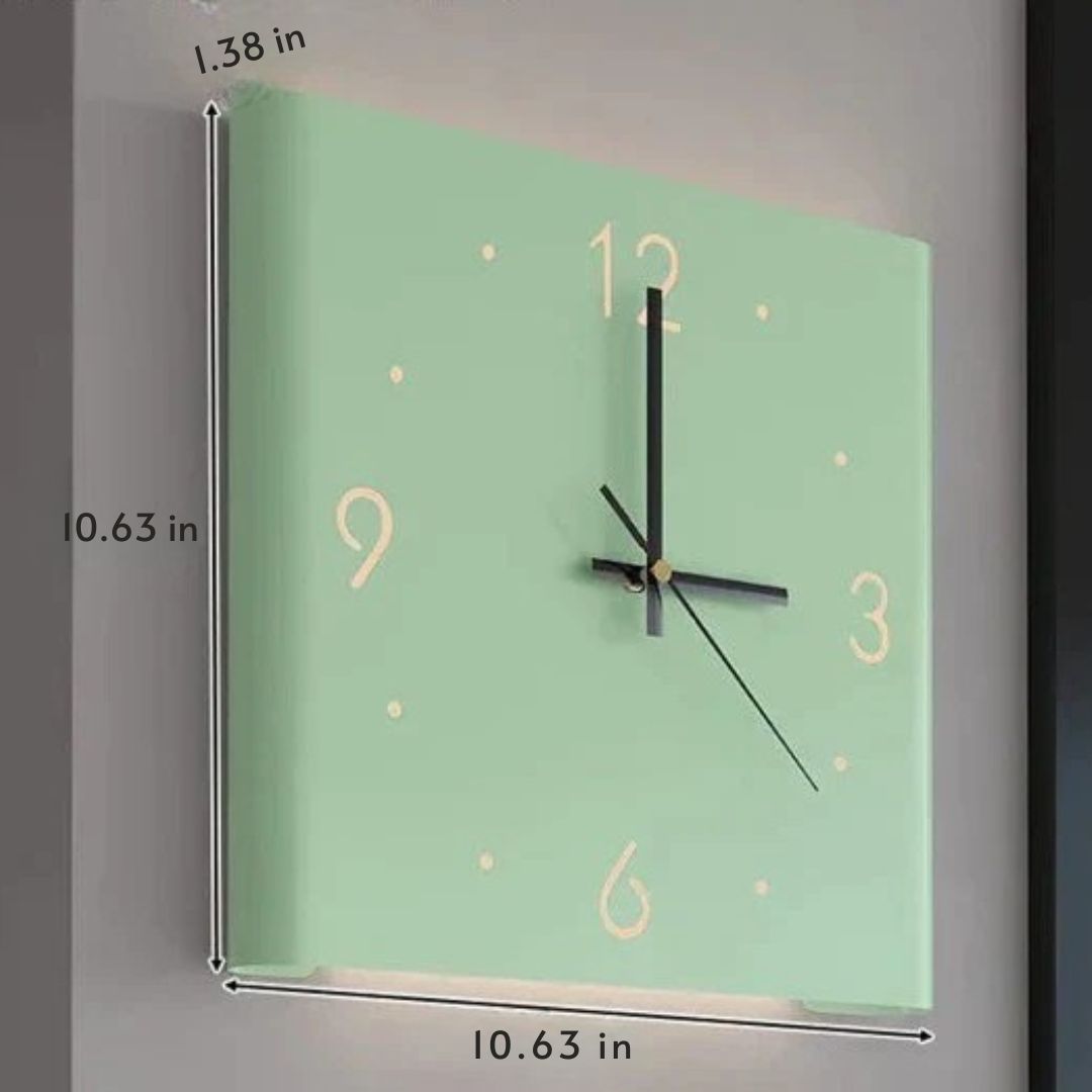 Minimalist Illuminated Square Iron Double-Sided Silent Wall Clock