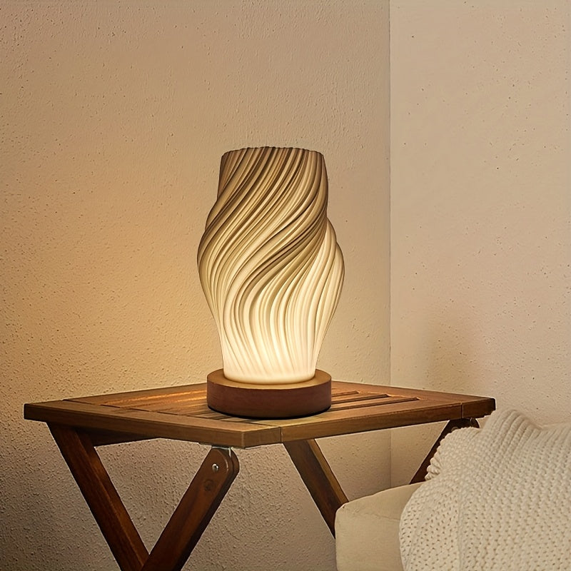 Sculptural Swirl Wave Dimmable Bedside Desk Table Lamp
