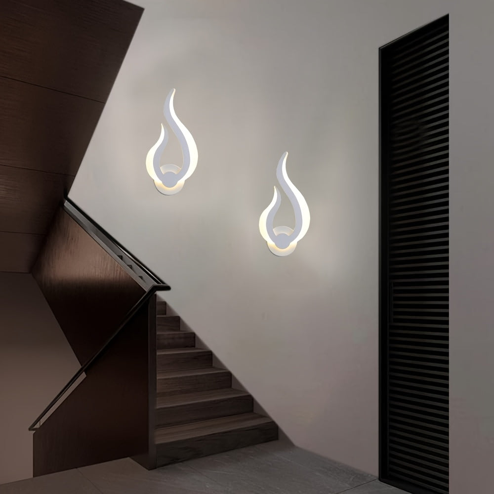 Flame Silhouette Sculptural Acrylic Modern Wall Light