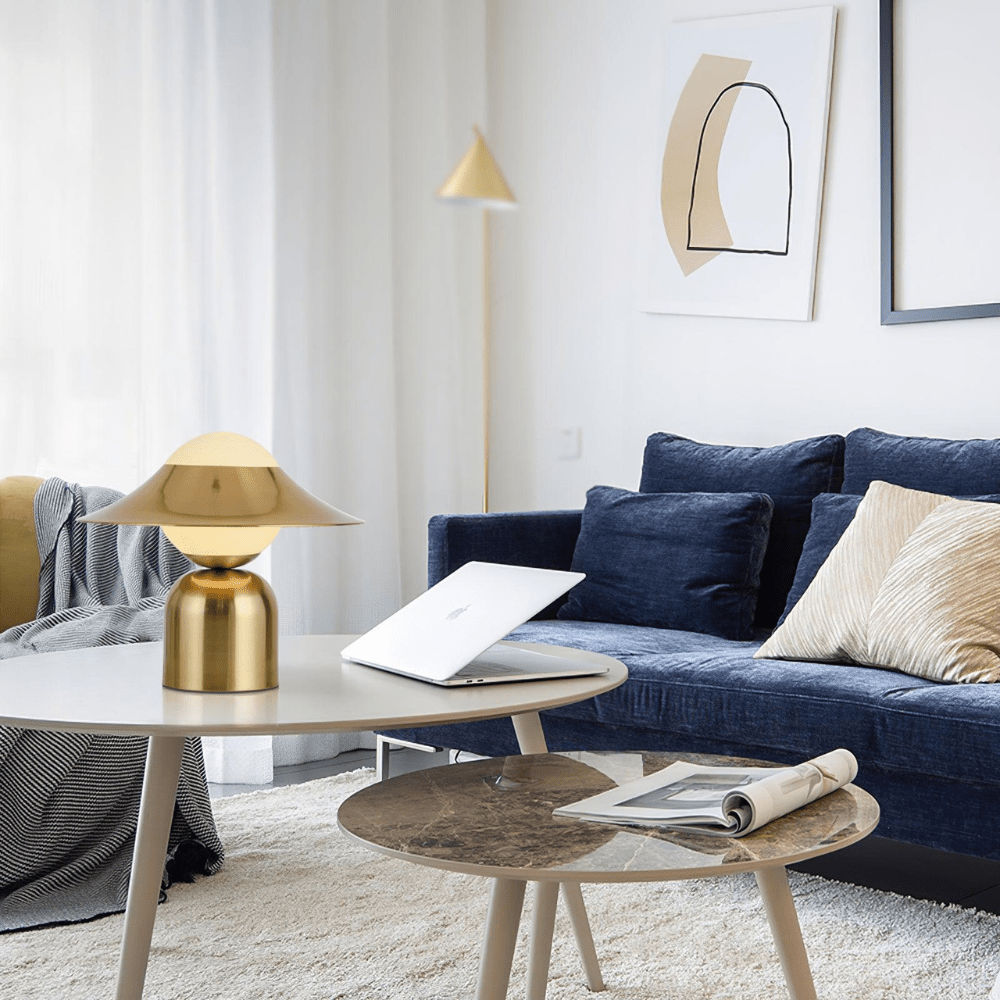 Retro Metal and Glass Dimmable Table Lamp with Playful Hat Shape