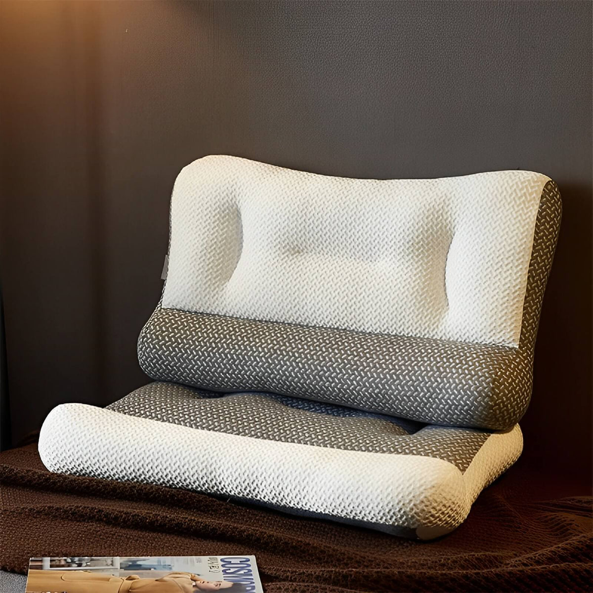 Contoured Memory Foam Breathable Hypoallergenic Orthopedic Neck Support Pillow