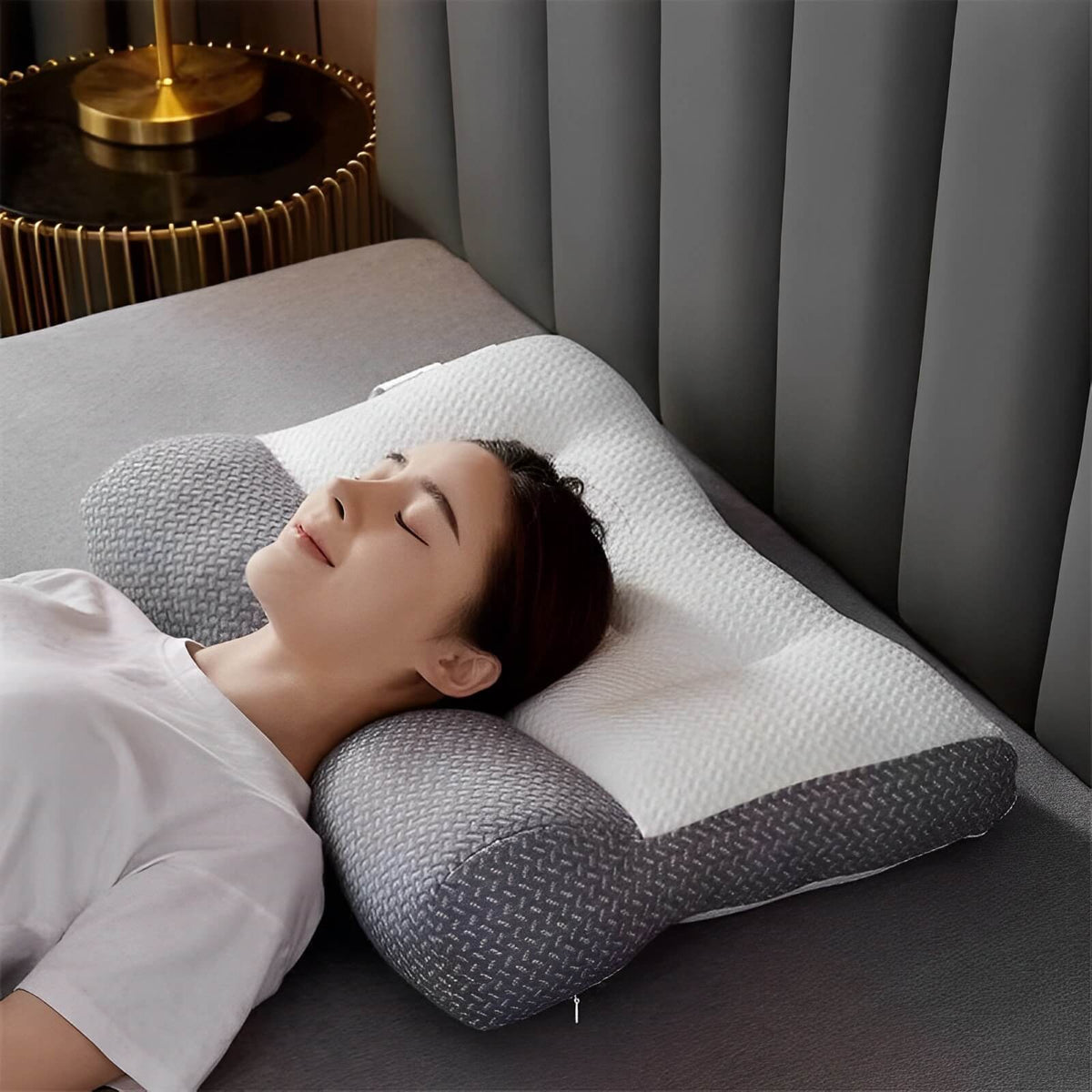 Contoured Memory Foam Breathable Hypoallergenic Orthopedic Neck Support Pillow