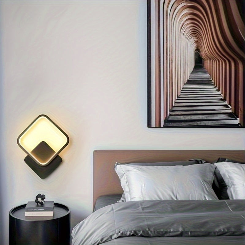 Minimalist Square Geometric Metal Dimmable Acrylic Diffuser Wall Light