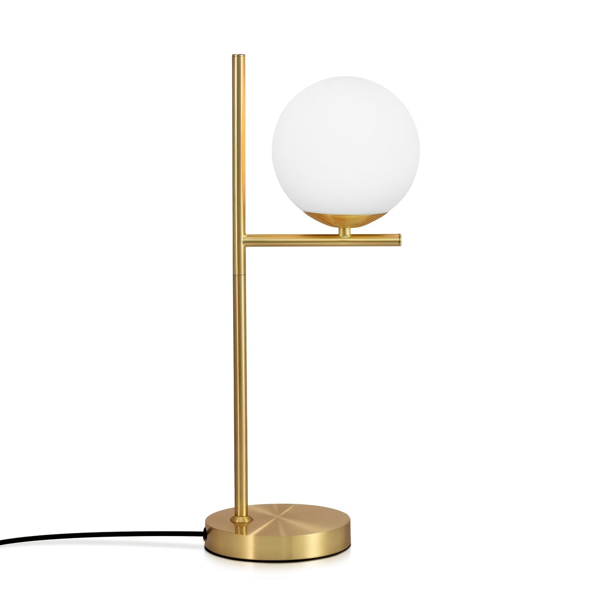 Industrial Chic Brass Frame Frosted Glass Globe Table Lamp