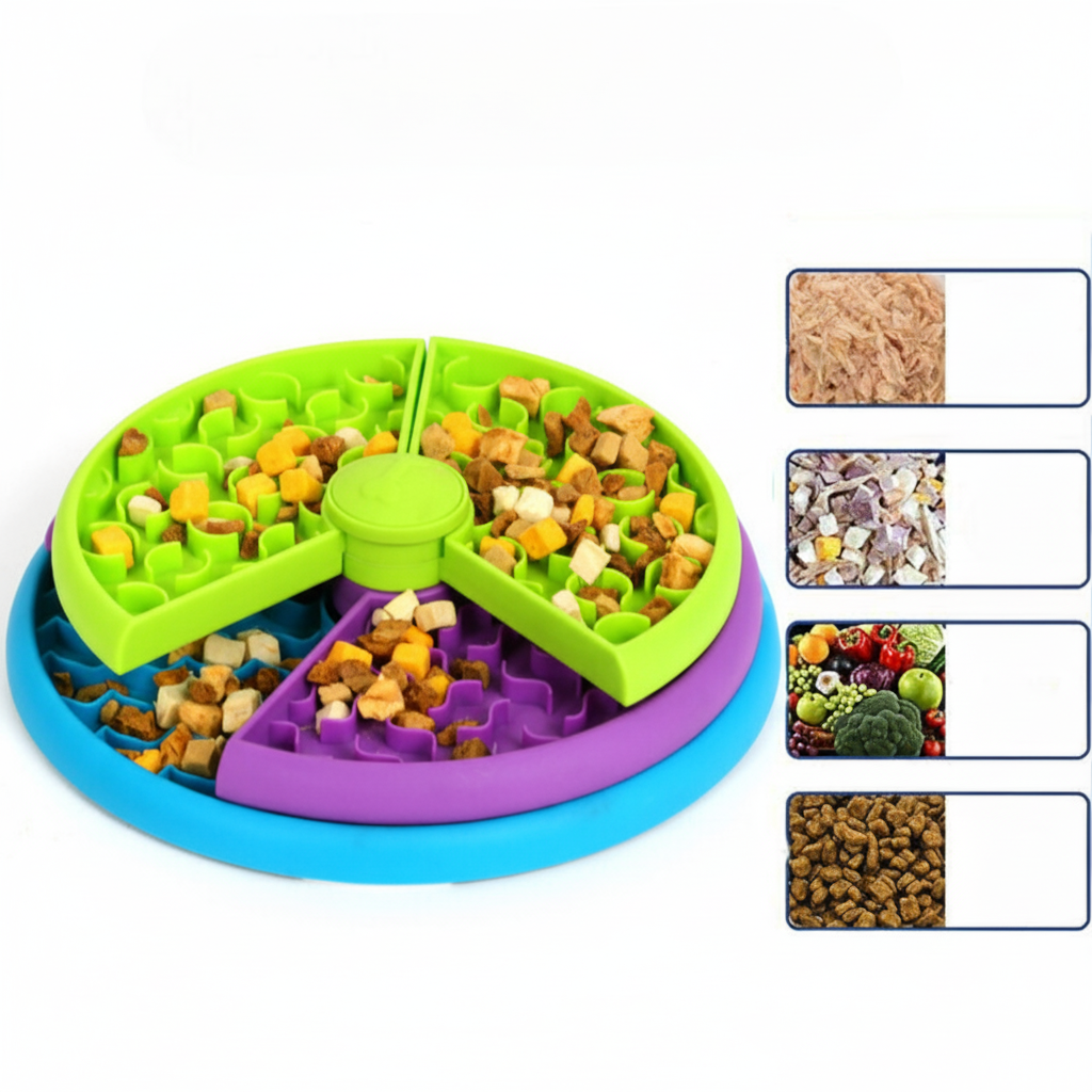 Multi-Level Foraging Design Interactive Slow Feeder Dog Bowl
