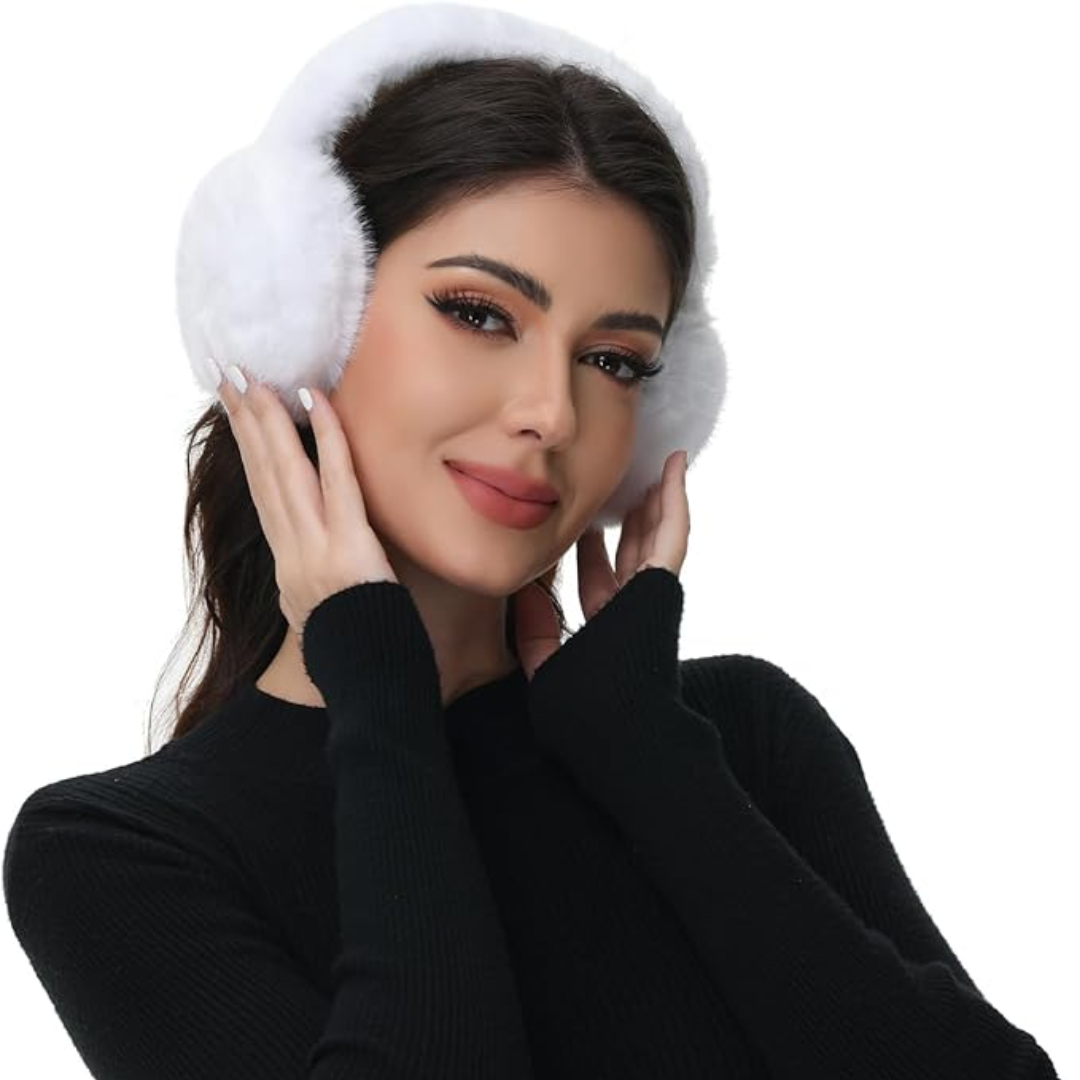Fluffy Foldable Faux Fur Fleece Lined Winter Ear Warmers