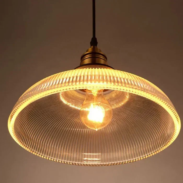 Radiant Clear Glass Metal Accent Pendant Light
