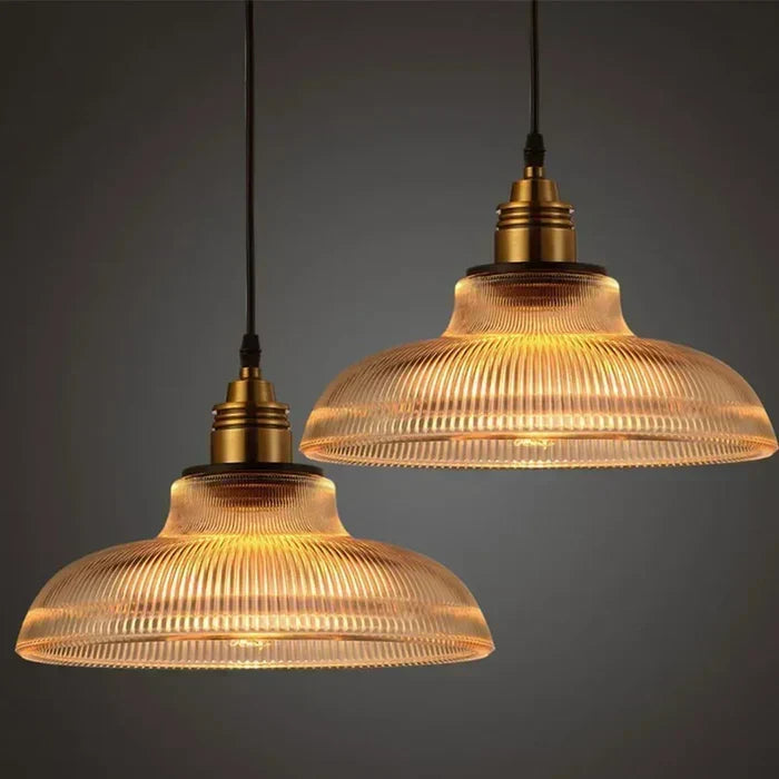 Radiant Clear Glass Metal Accent Pendant Light