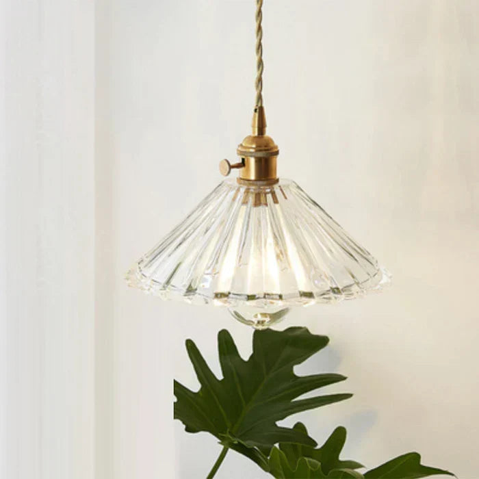 Hand-Blown Glass Round Shade Industrial Dining Pendant Light