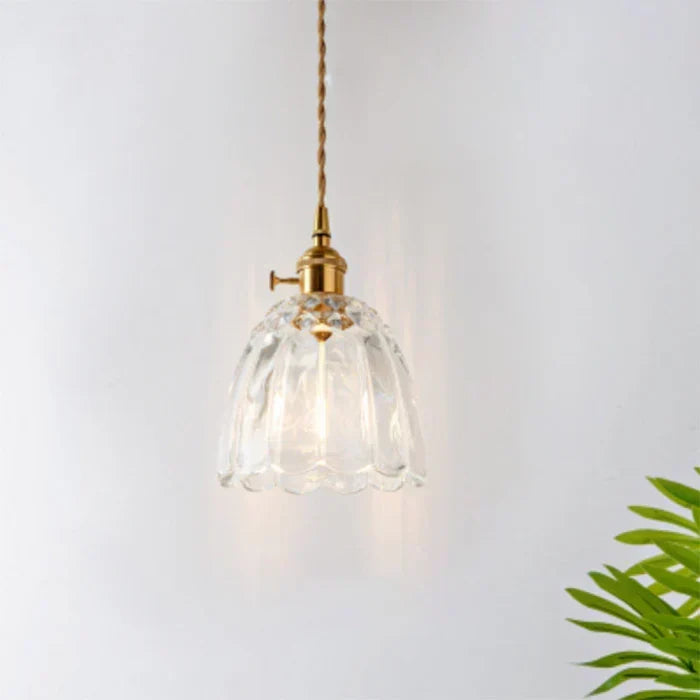 Hand-Blown Glass Round Shade Industrial Dining Pendant Light