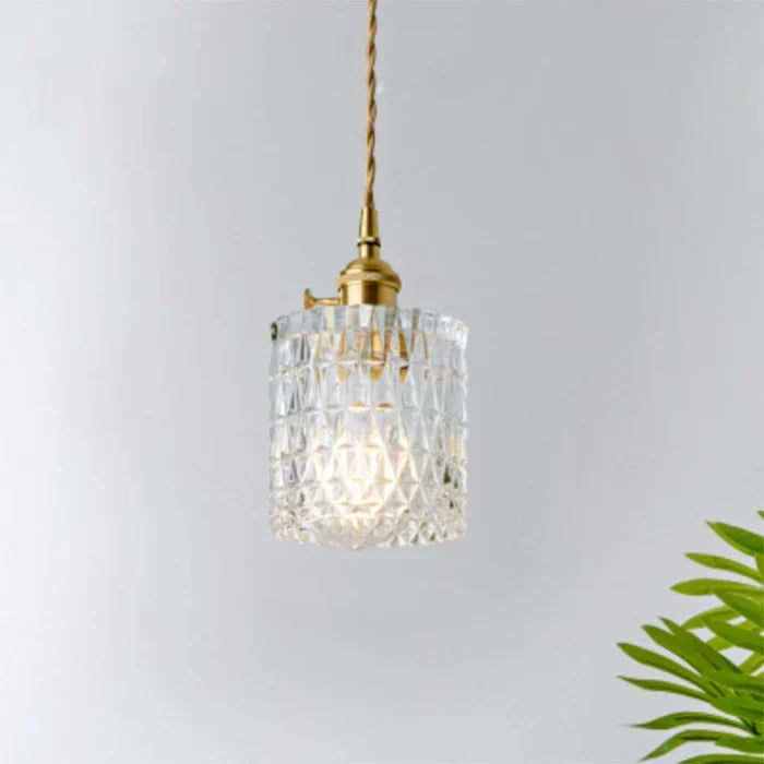 Hand-Blown Glass Round Shade Industrial Dining Pendant Light