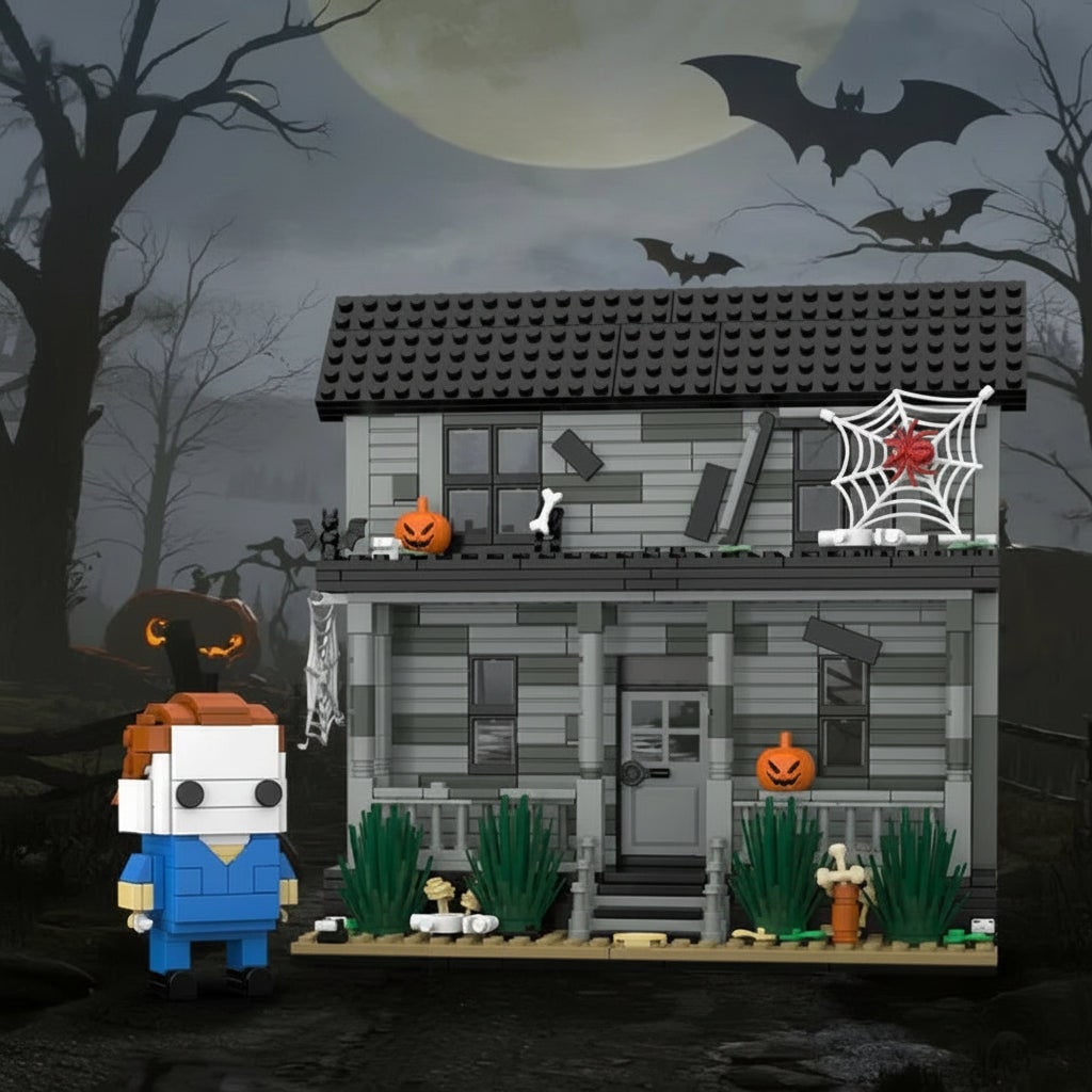 Spooky Ghost House Halloween Construction Building Block Toy Set