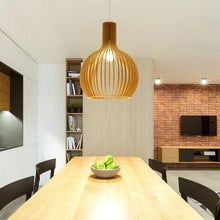 Handcrafted Solid Wood Natural Grain Rustic Pendant Light