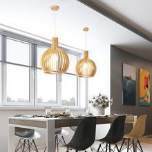 Handcrafted Solid Wood Natural Grain Rustic Pendant Light