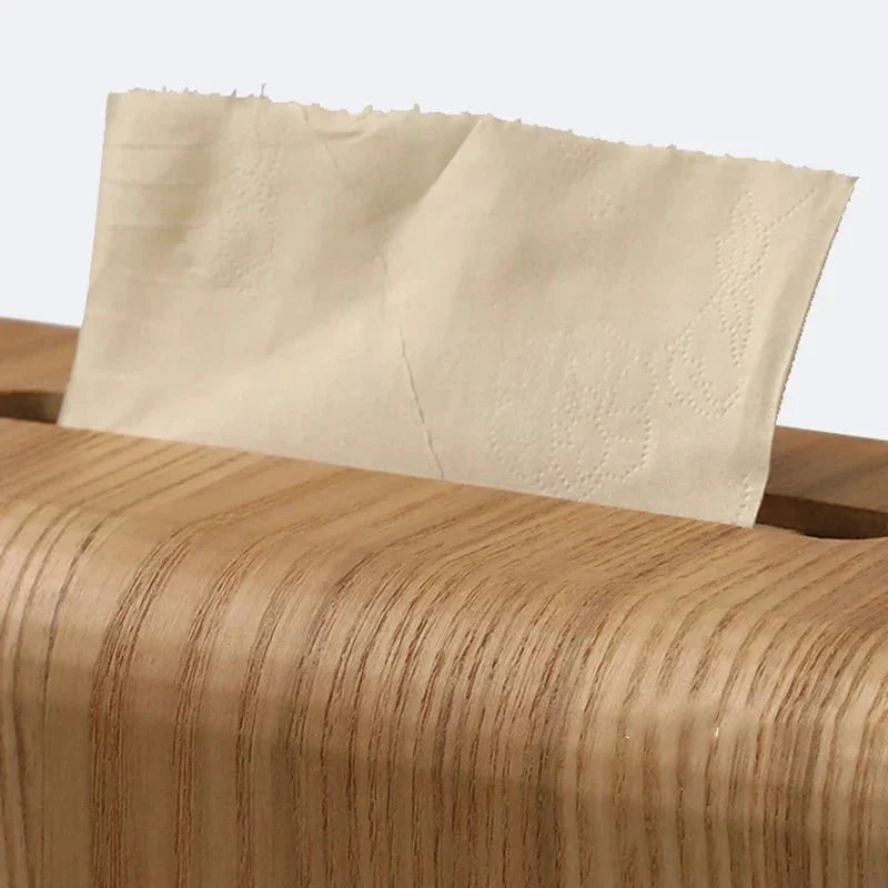 Curved Edge Solid Walnut Wood Tissue Box Holder