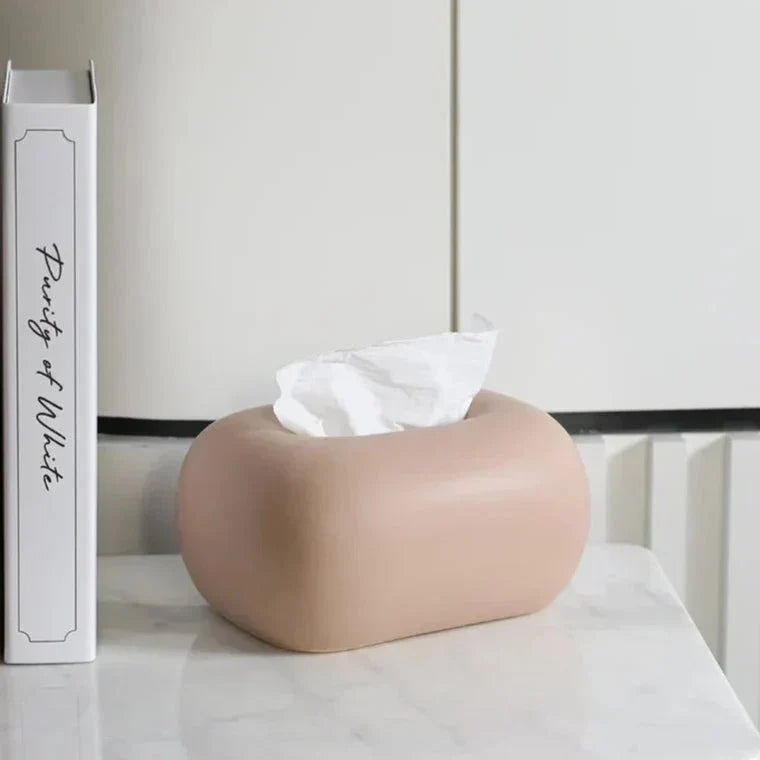 Minimalist Smooth Glossy Ceramic Tissue Box Cover