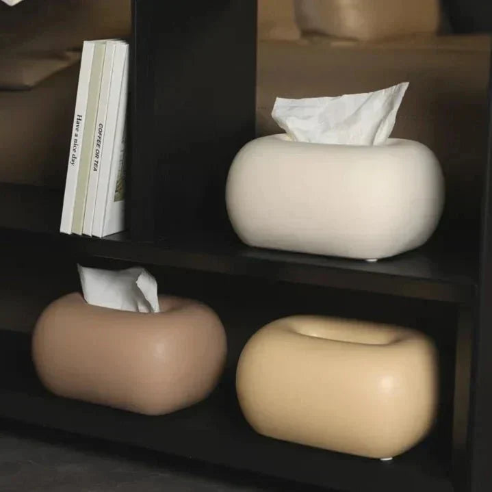 Minimalist Smooth Glossy Ceramic Tissue Box Cover