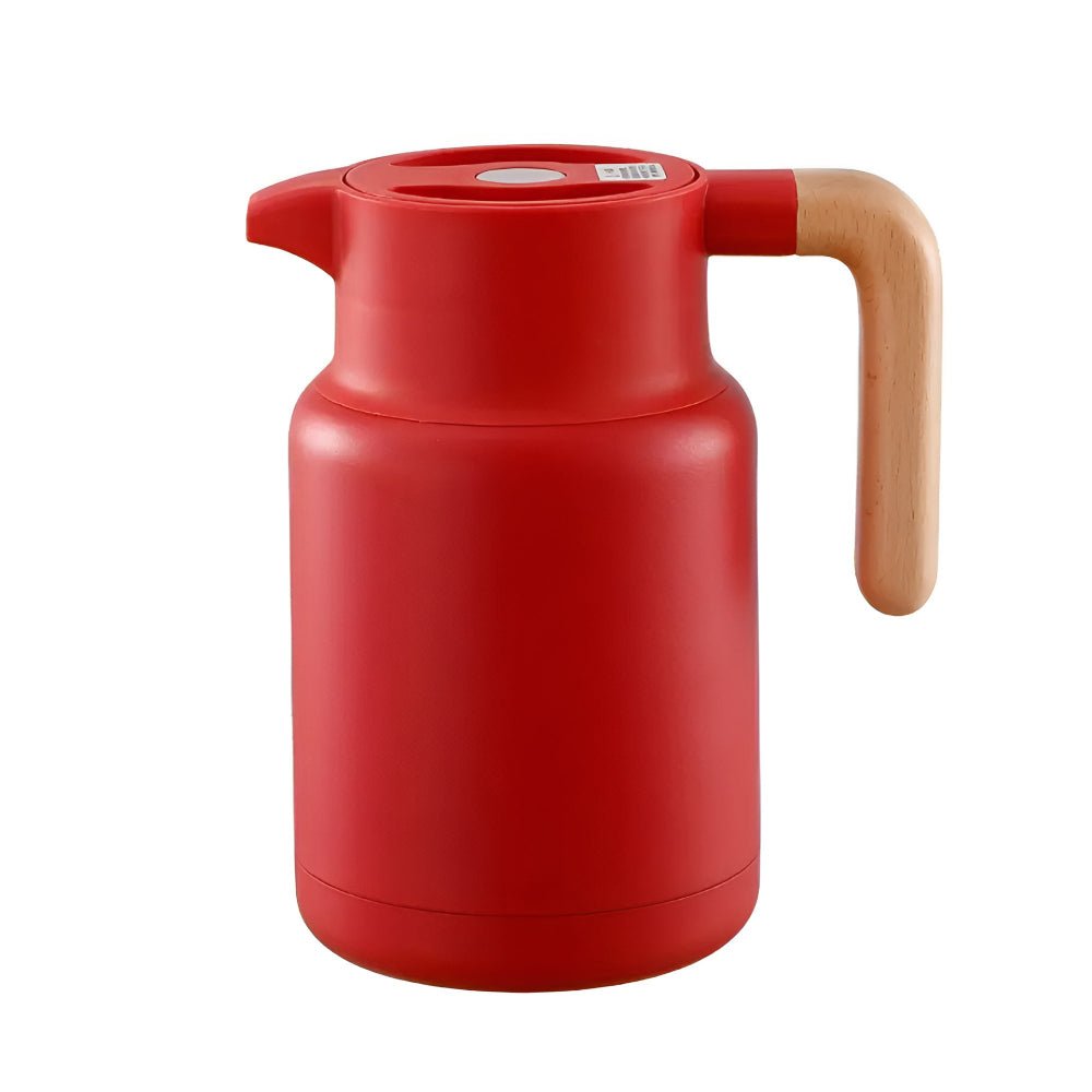 Wooden Handle Double Wall Stainless Steel Insulated Carafe