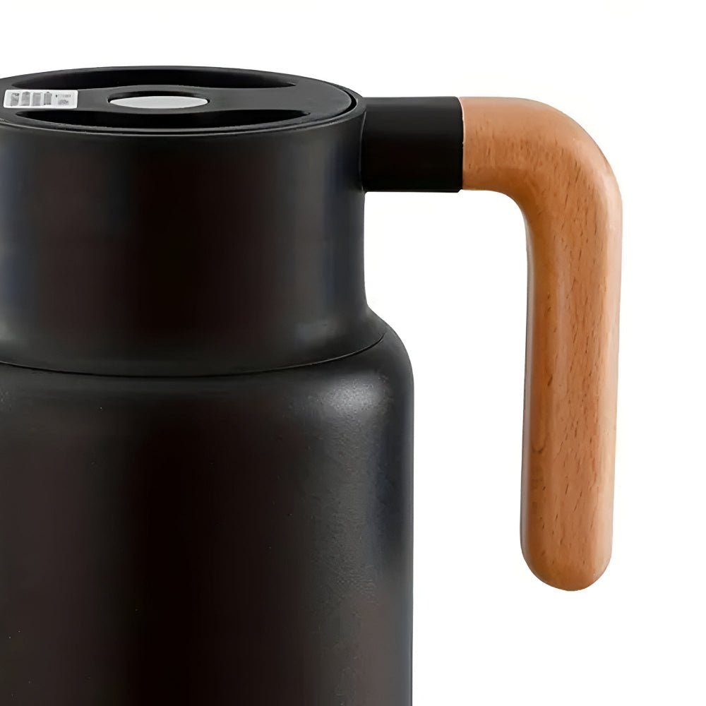 Wooden Handle Double Wall Stainless Steel Insulated Carafe