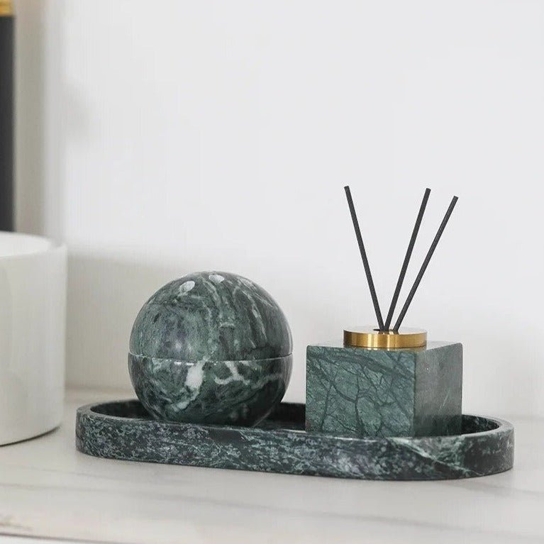 Handcrafted Natural Marble Minimalist Aroma Diffuser Sculpture Vase