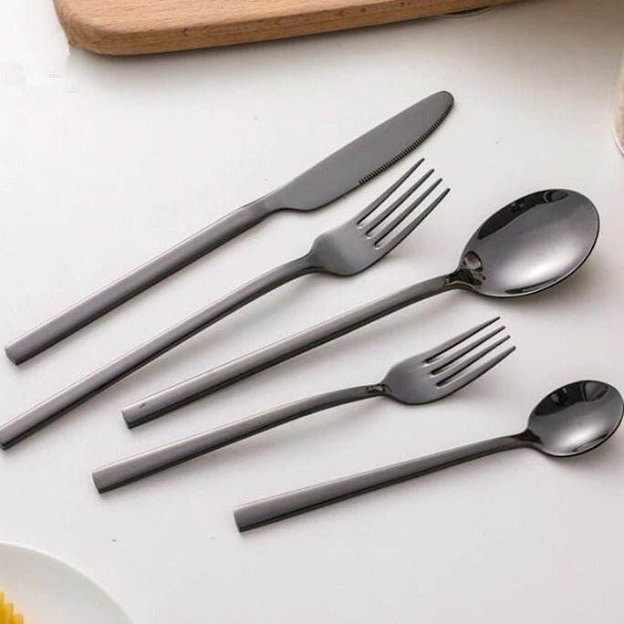 Polished Stainless Steel Ergonomic Flatware Cutlery Set
