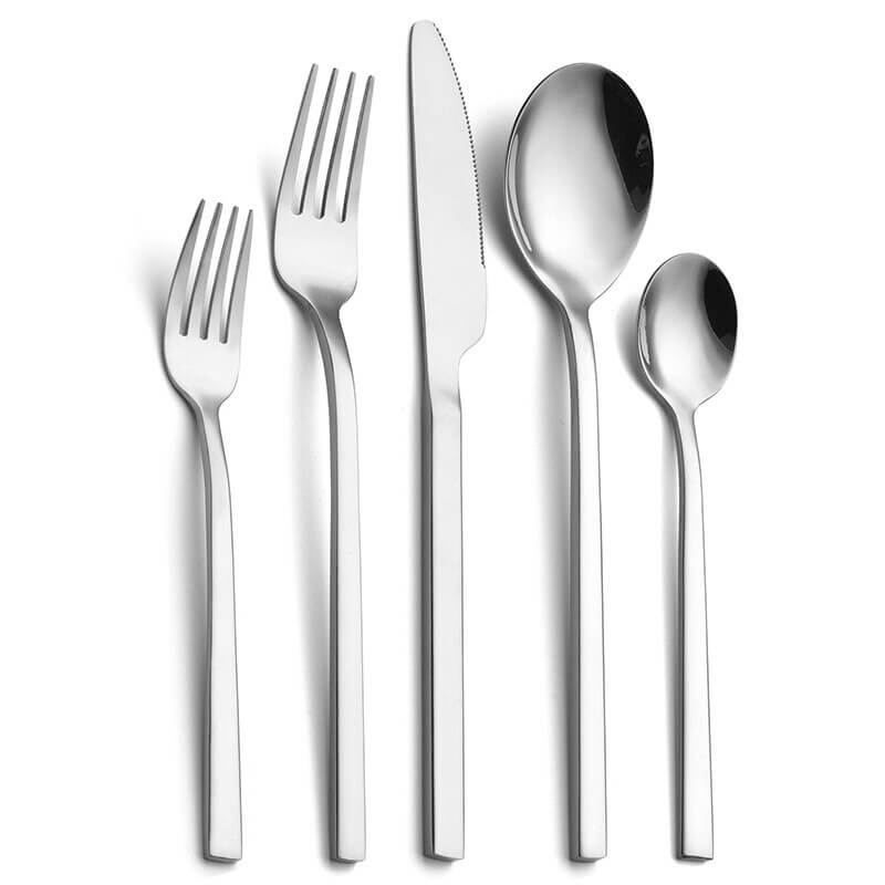 Polished Stainless Steel Ergonomic Flatware Cutlery Set