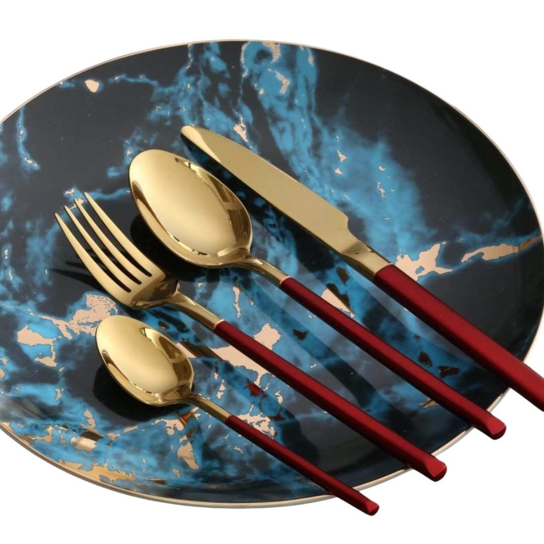 Italian Inspired Artistic Stainless Steel Flatware Cutlery Set