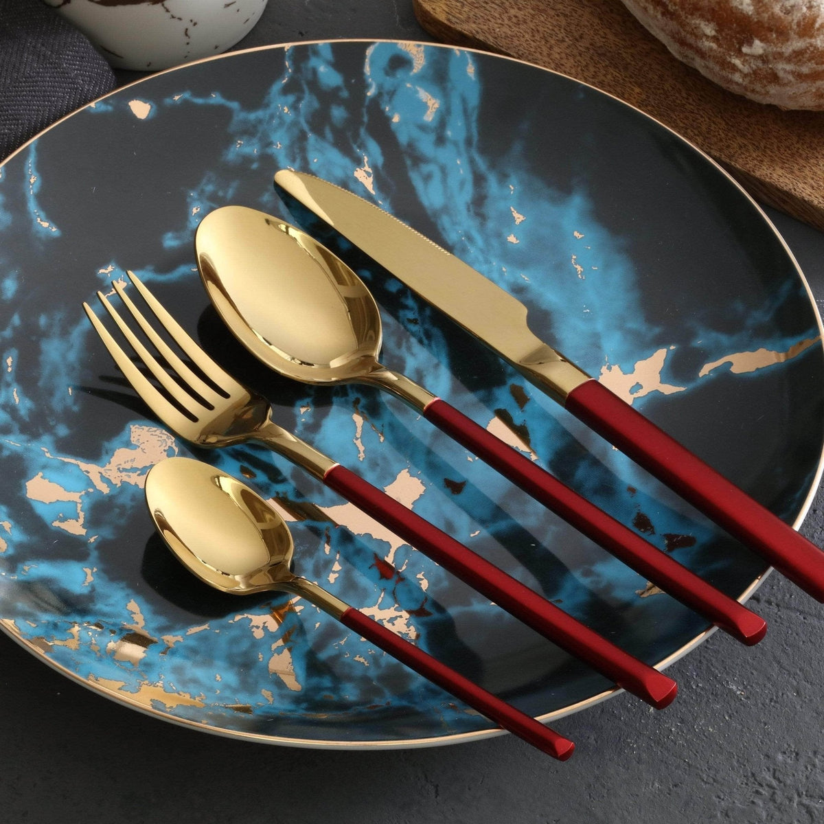 Italian Inspired Artistic Stainless Steel Flatware Cutlery Set