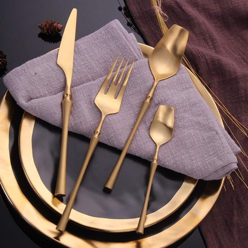 Satin Finish Hand Forged Stainless Steel Flatware Cutlery Set