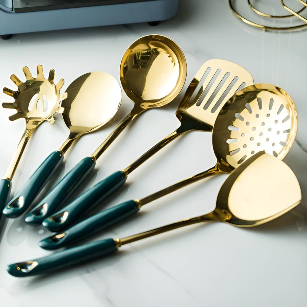 Ergonomic Stainless Steel Kitchen Cutlery Set With Storage Stand