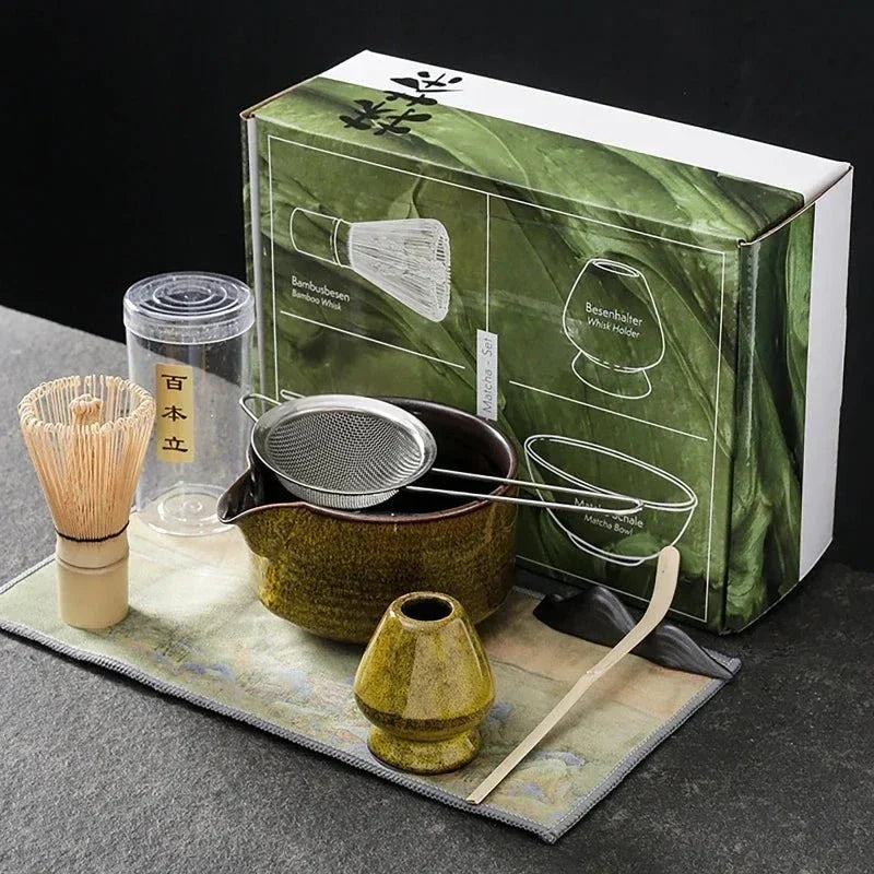 Japanese Inspired Ceramic Bamboo Matcha Set