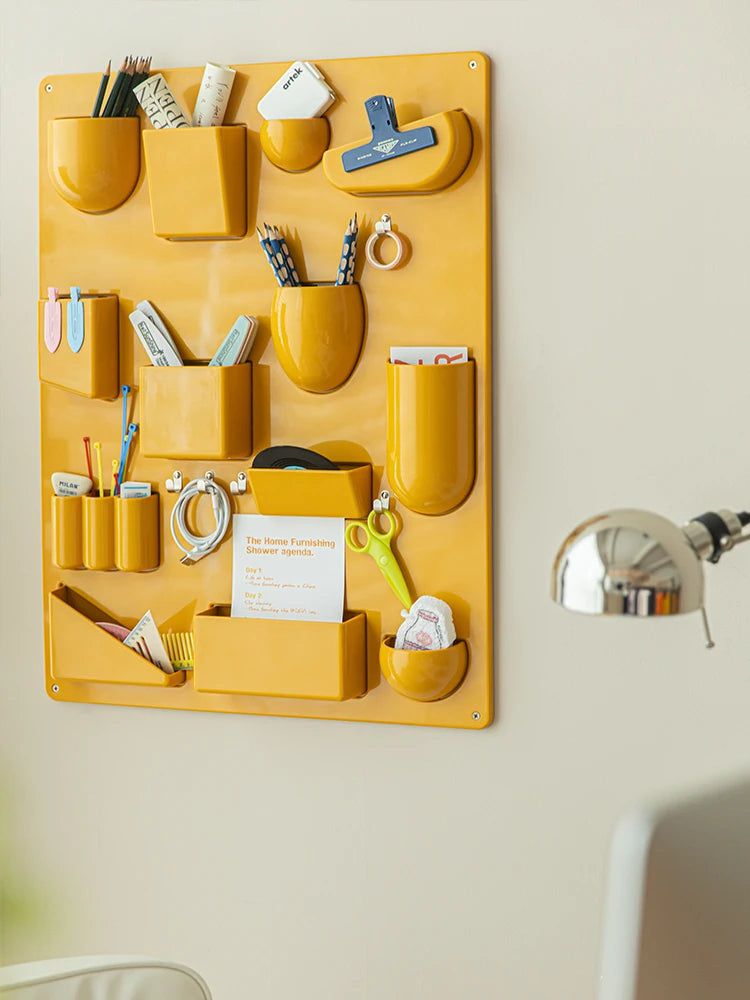 Multi Pocket Hooks Clips Plastic Wall Storage Shelf Organizer